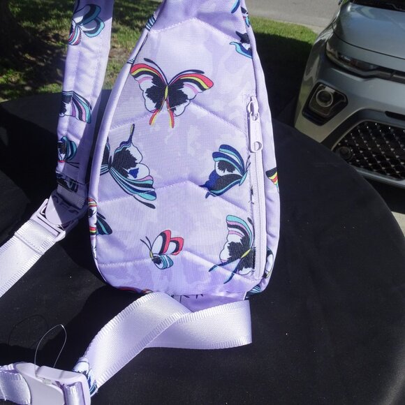 VERA BRADLEY Lavender Buttflies Sling Backpack NWOT